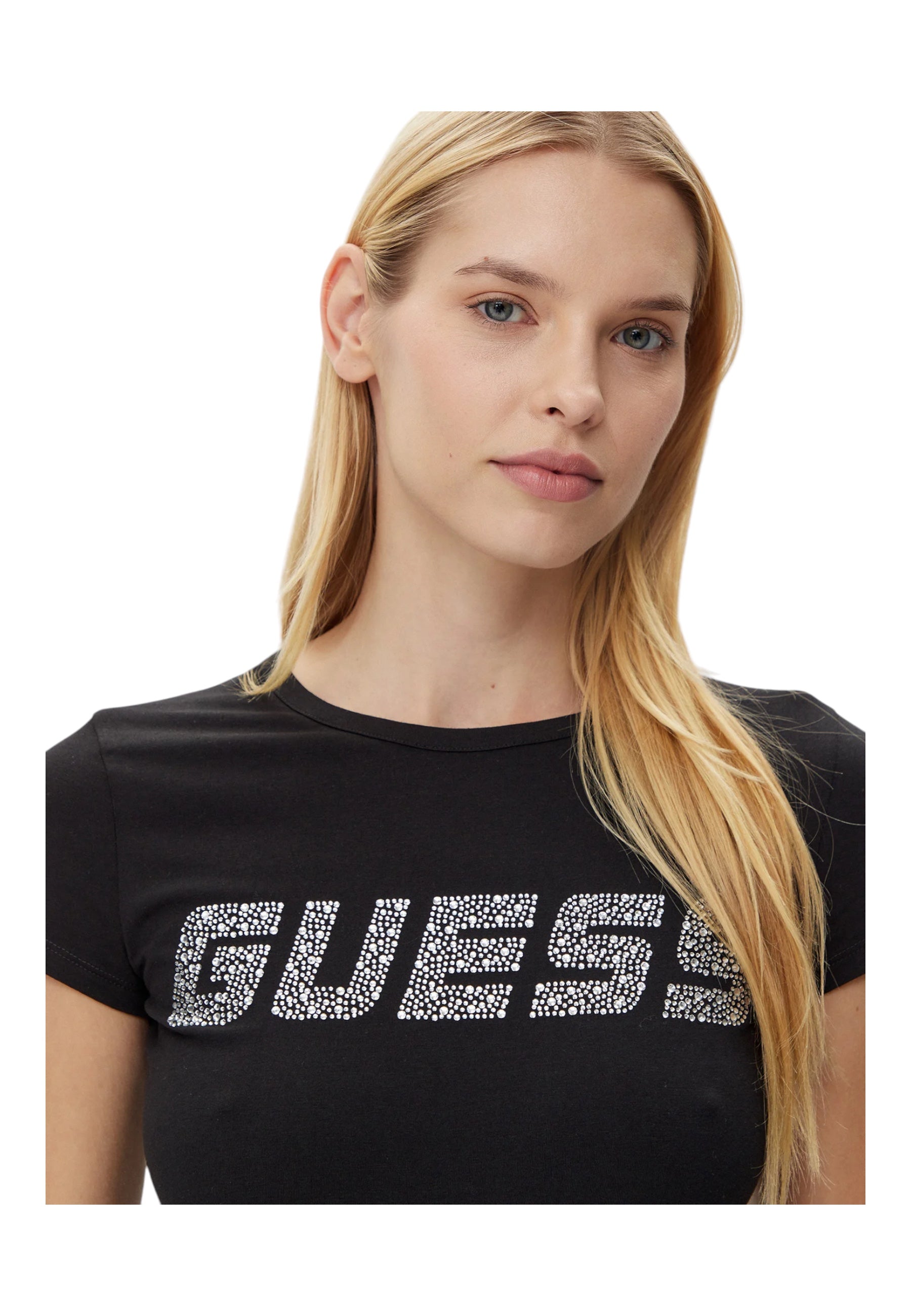 T-shirt Donna Guess Activewear logo strass