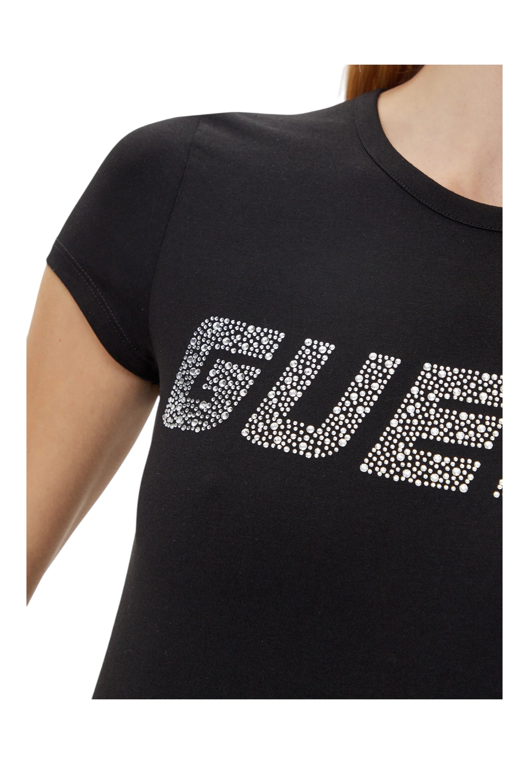 T-shirt Donna Guess Activewear logo strass