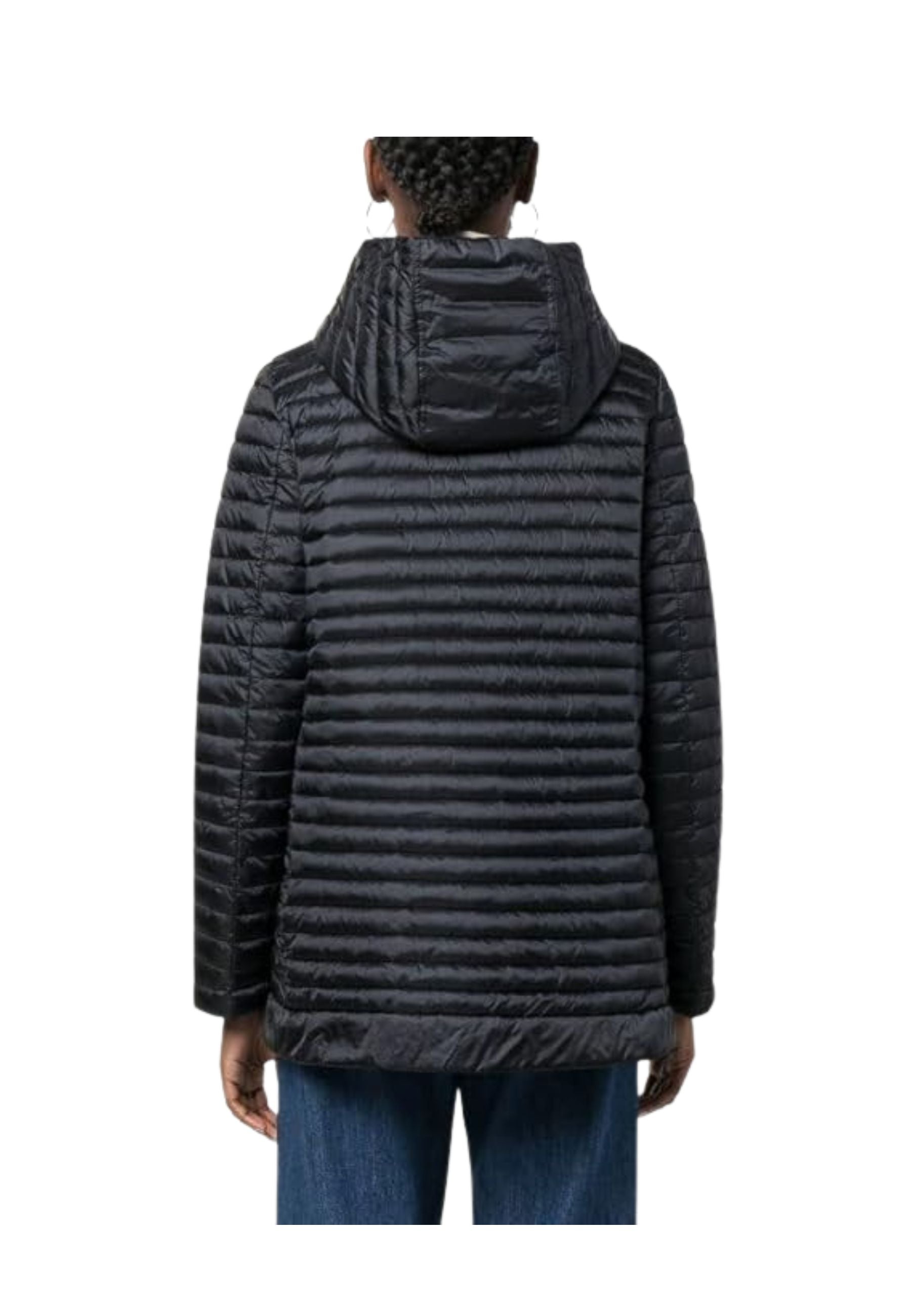 100 Grammi Lungo Con Cappuccio Donna Save the Duck Alima Blue Black