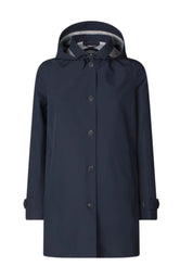 Impermiabile con cappuccio Donna Save the Duck April Blue Black