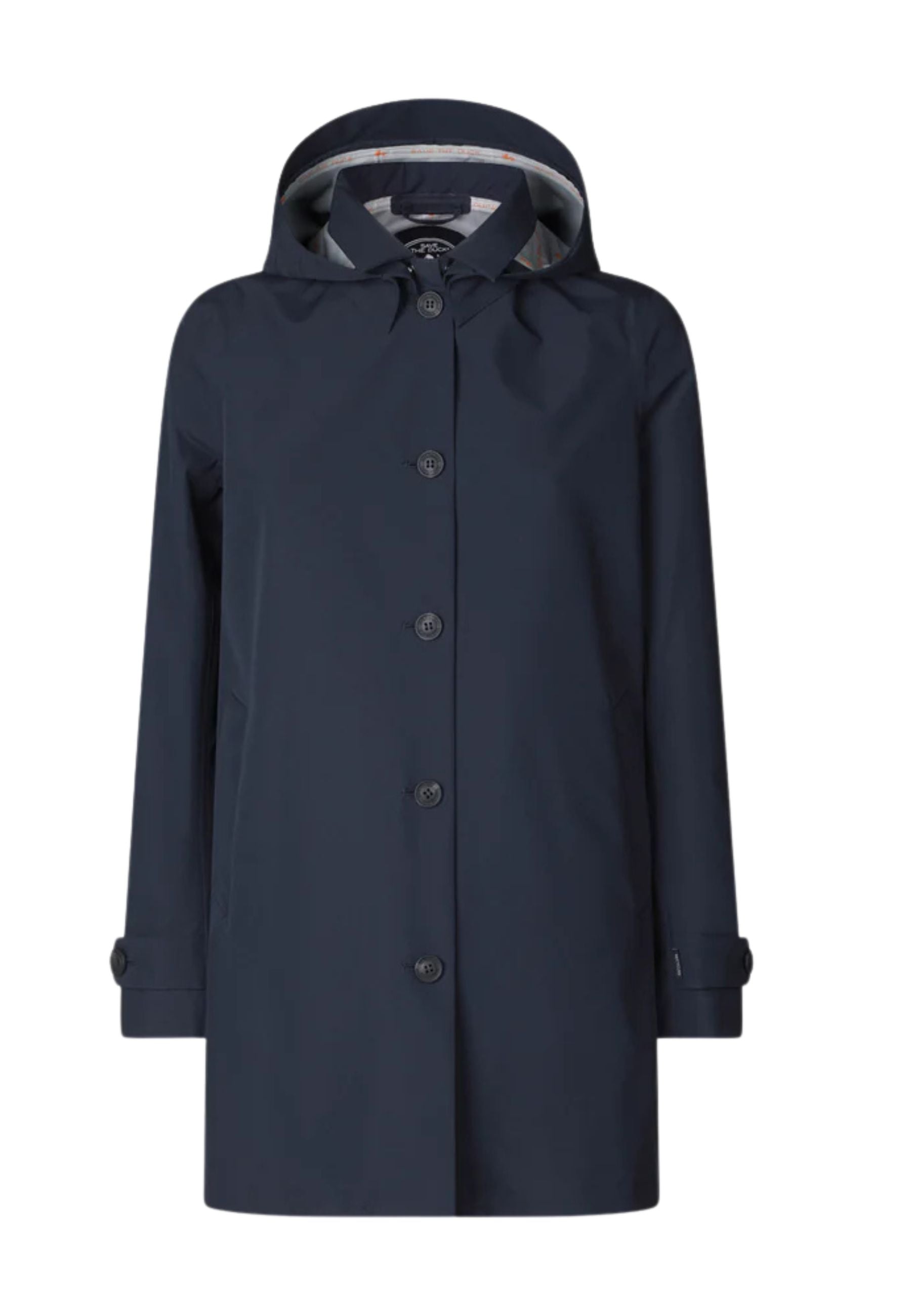 Impermiabile con cappuccio Donna Save the Duck April Blue Black