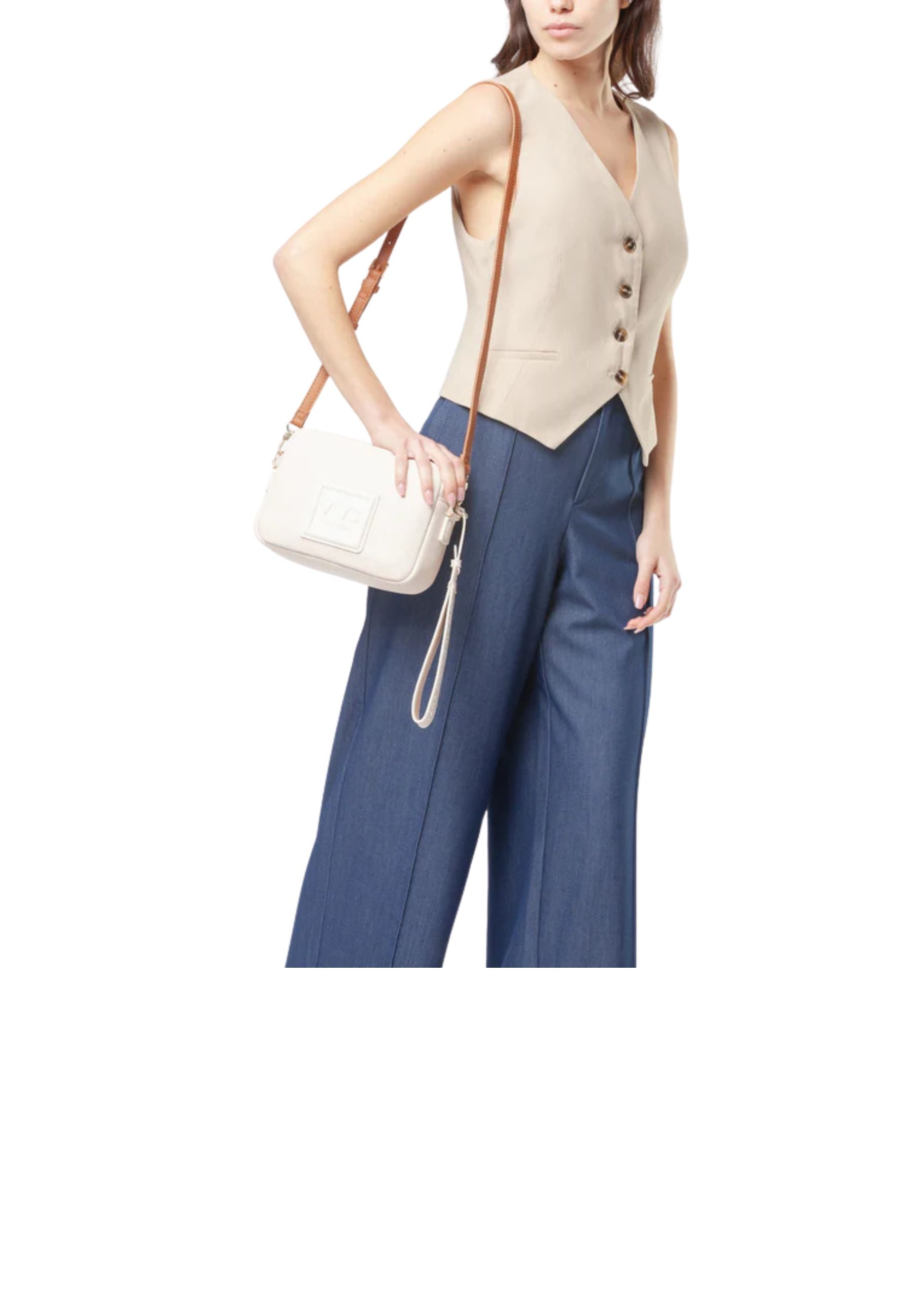 Borsa a spalla Donna V 73 Jenny Off White