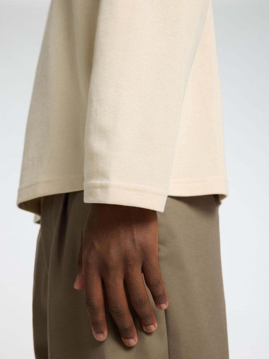 T-shirt manica lunga Uomo Selected Oatmeal