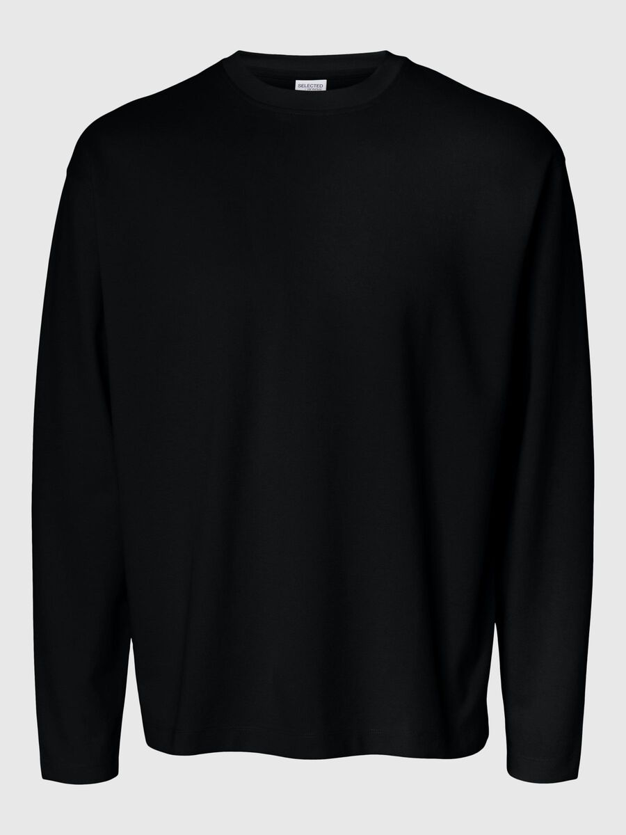 T-shirt manica lunga Uomo Selected Black