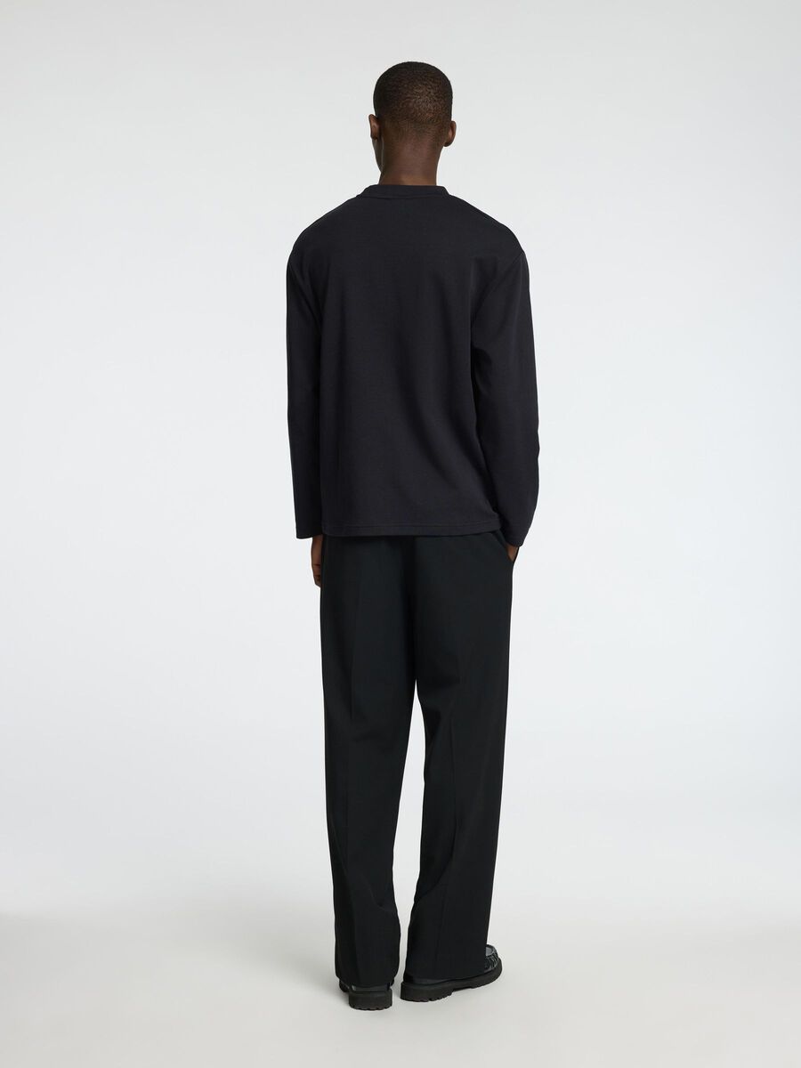 T-shirt manica lunga Uomo Selected Black