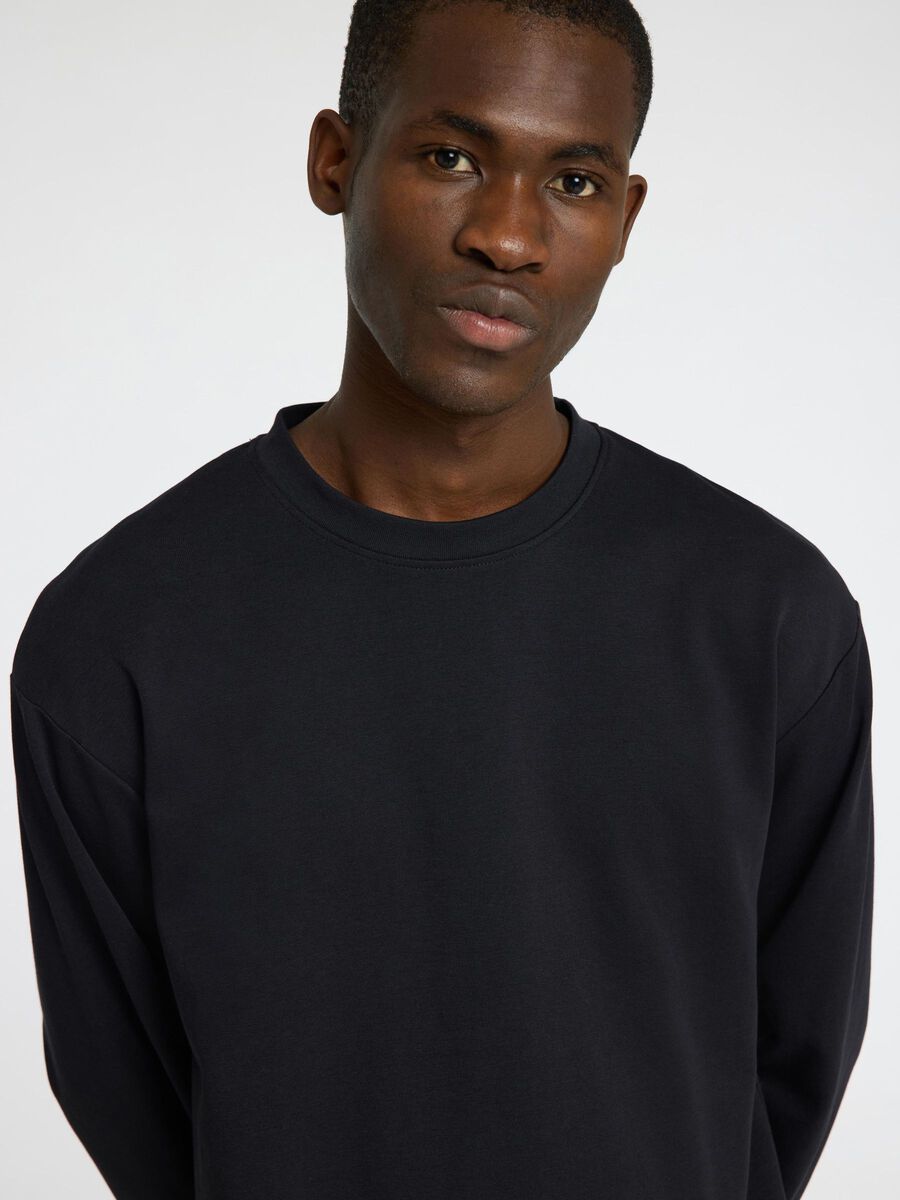 T-shirt manica lunga Uomo Selected Black