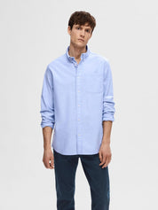 Camicia Oxford Uomo Selected Oxford Basic Celeste