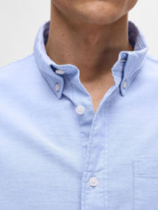 Camicia Oxford Uomo Selected Oxford Basic Celeste
