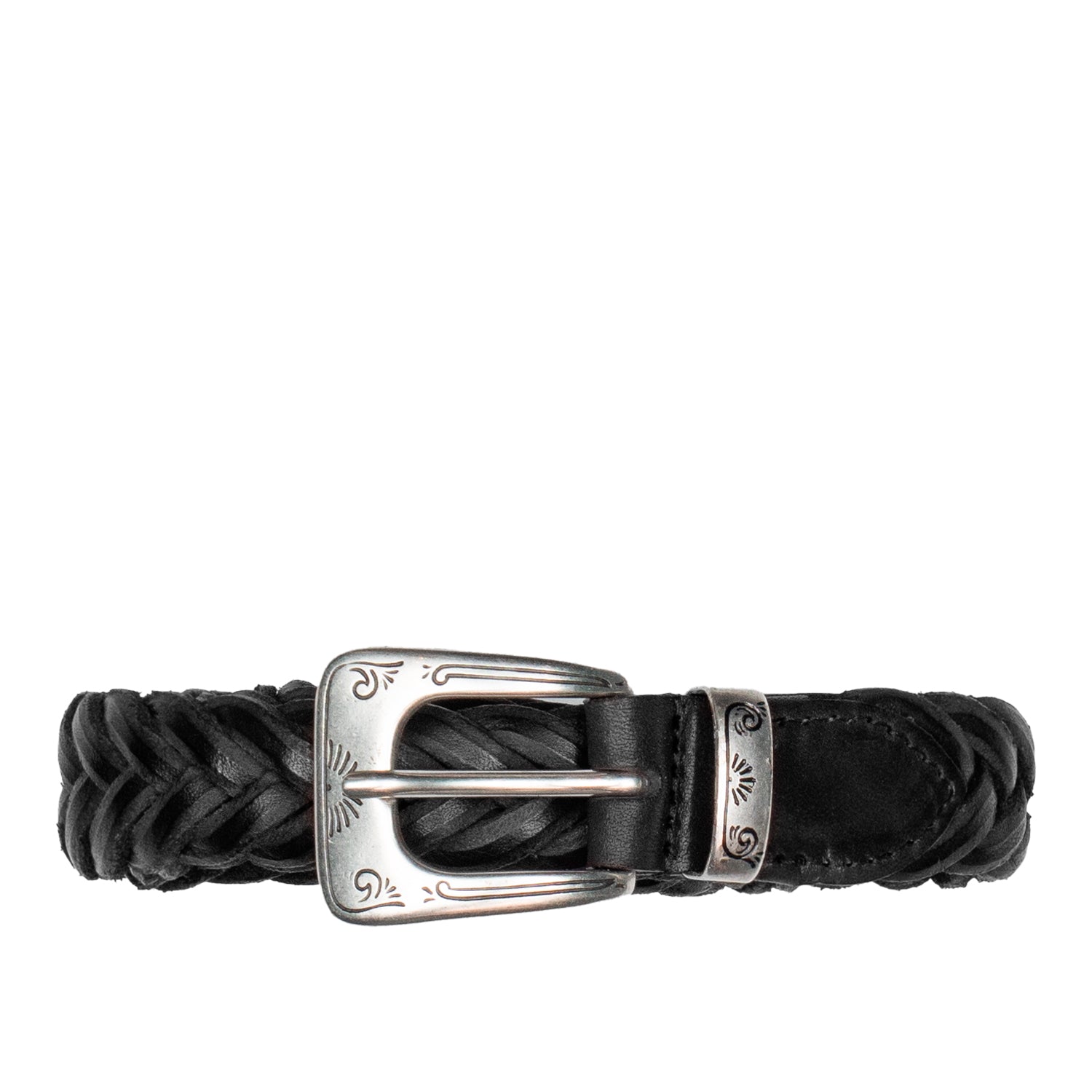 Cintura Uomo Fabrizio Mancini John Cuoio Intrecciato Black