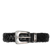 Cintura Uomo Fabrizio Mancini John Cuoio Intrecciato Black