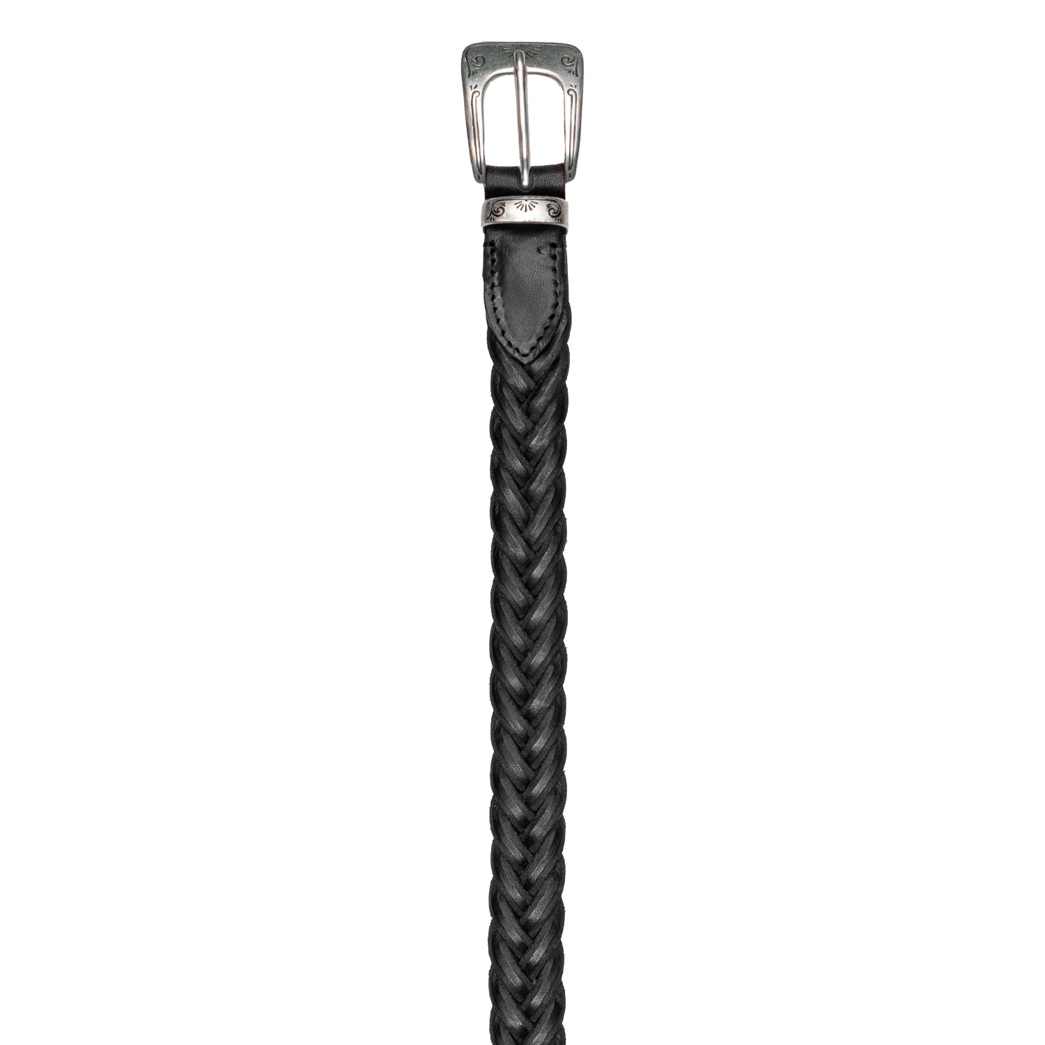 Cintura Uomo Fabrizio Mancini John Cuoio Intrecciato Black