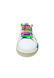 Scarpe Donna Adidas Stella McCarteney Sneakers Stan Smit in ecopelle con lacci colorati e logo effetto spray