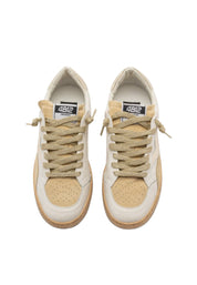 Sneakers In Pelle Donna 4B12 Playnew Bianco Champagne