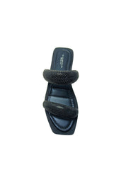 Scarpe Donna Tosca Blu Sandalo Lampone basso, fasce di brillantini tono su tono