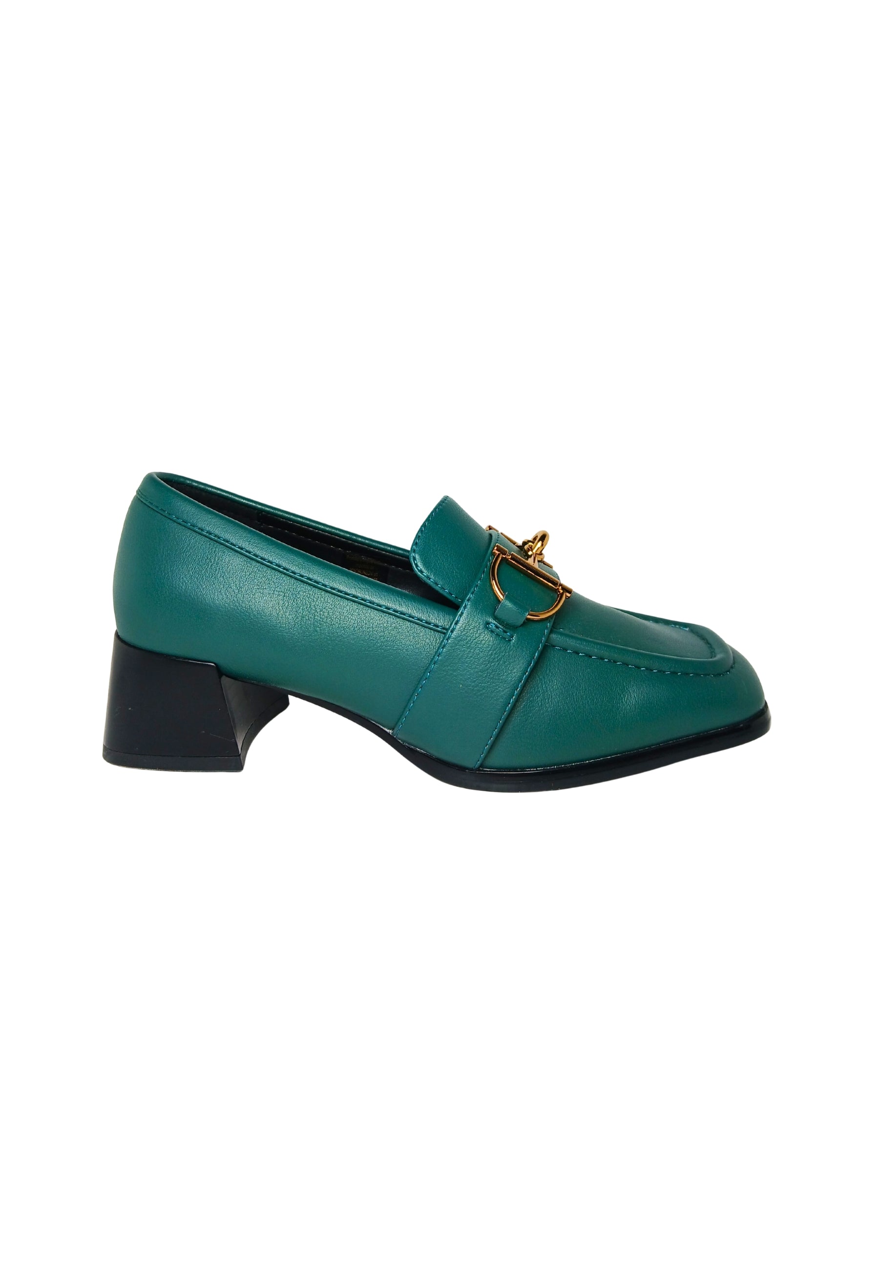 Scarpe Donna Tosca Blu Mocassino con tacco e applicazione oro