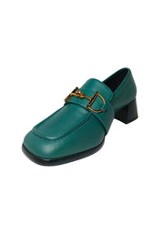 Scarpe Donna Tosca Blu Mocassino con tacco e applicazione oro