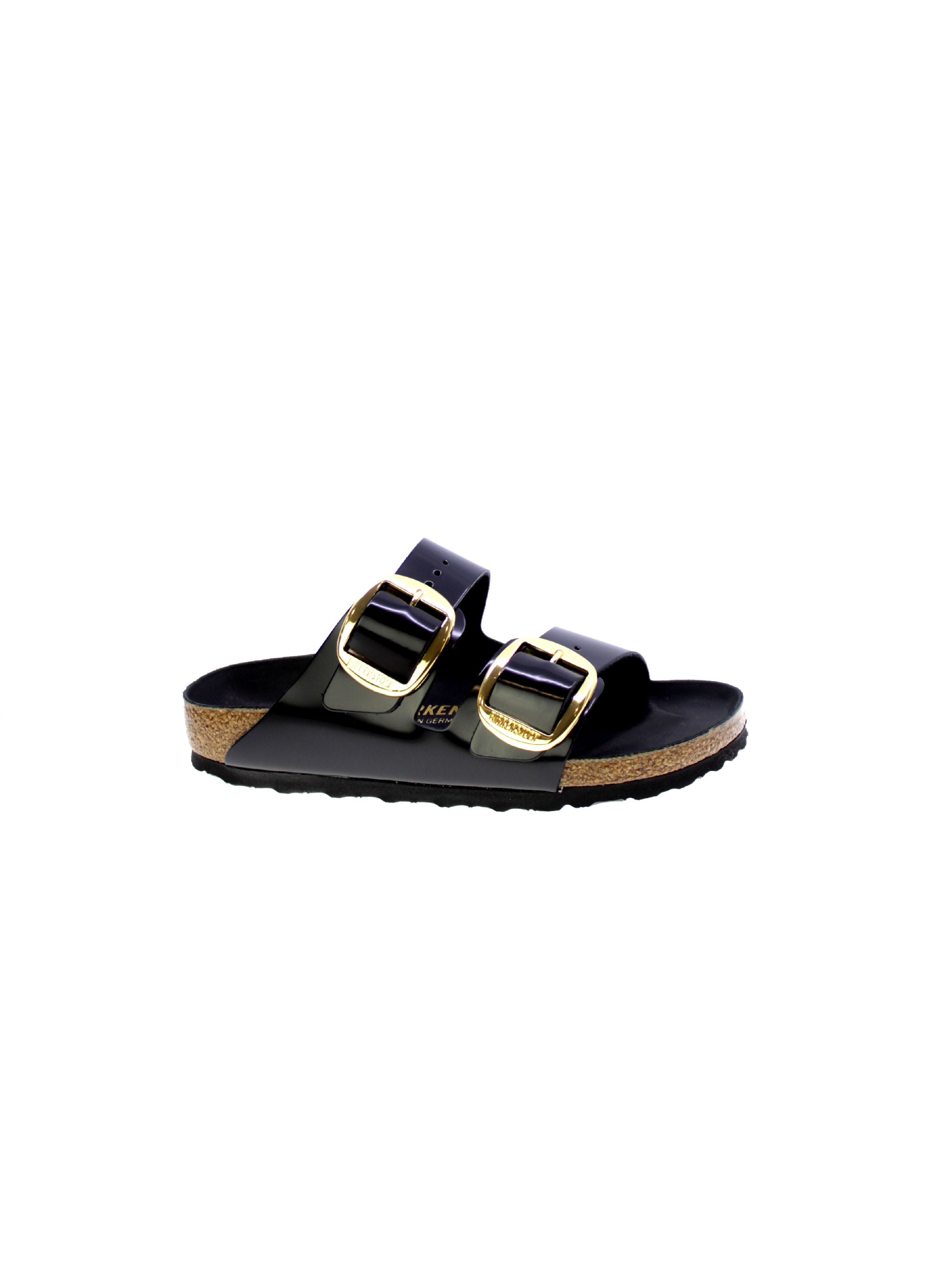 Birkenstock Sandalo Donna Nero Arizona big buckle Shine