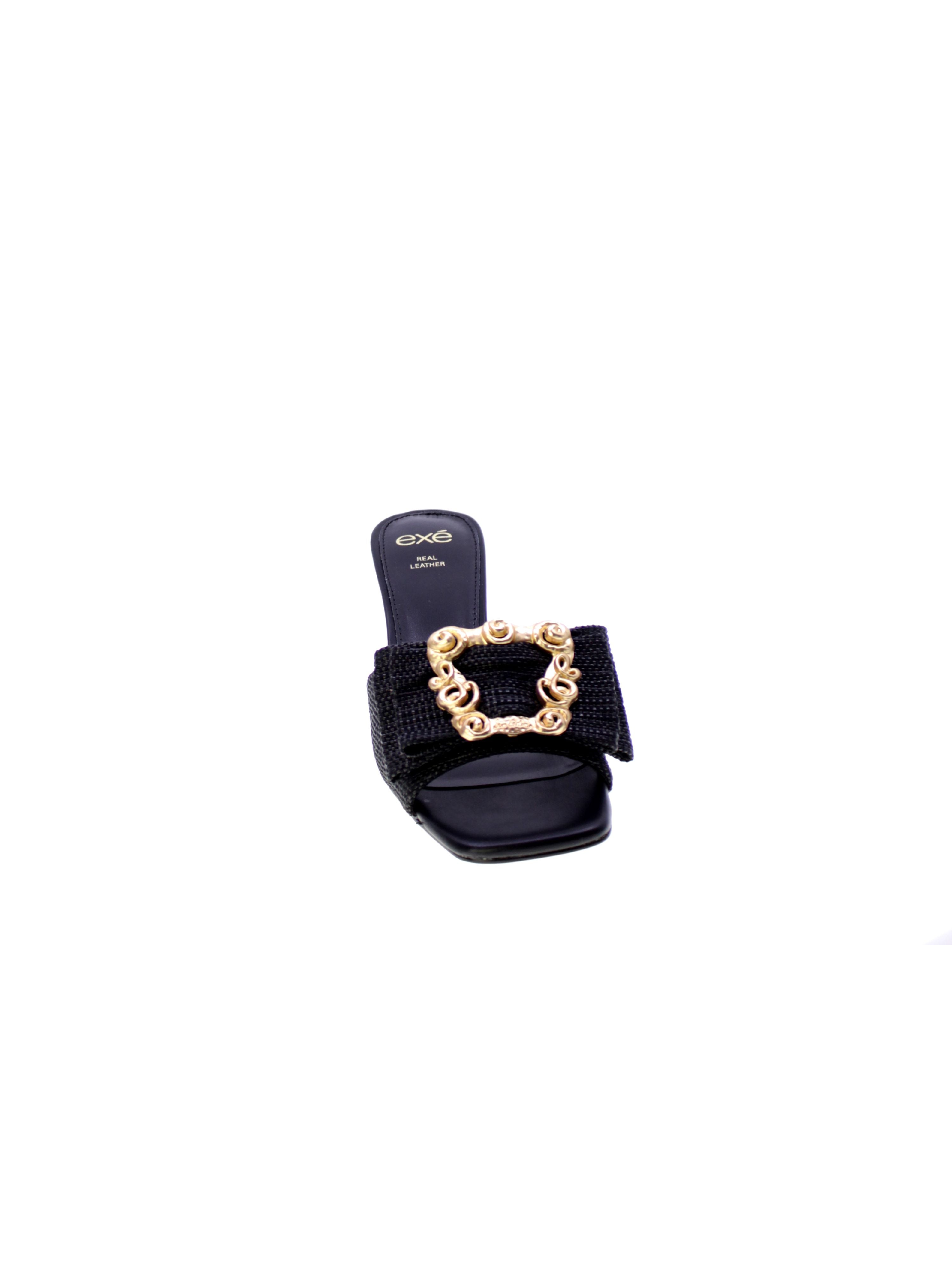 Exe Sandalo Mules Rafia Donna Nero Lucia-190