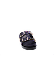 Exe Sandalo Mules Doppia Fascia Donna Nero Rs-2150