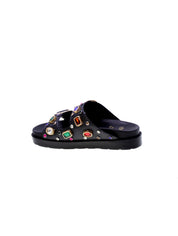 Exe Sandalo Mules Doppia Fascia Donna Nero Rs-2150