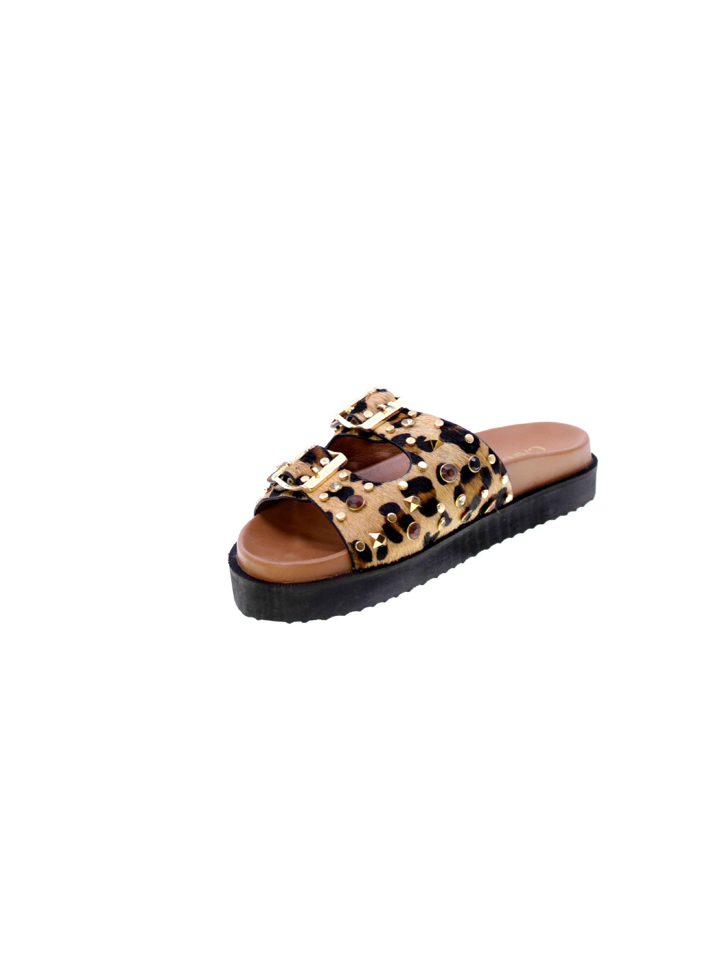 Carmela Sandalo Mules Doppia Fascia Donna Leopardato 162401