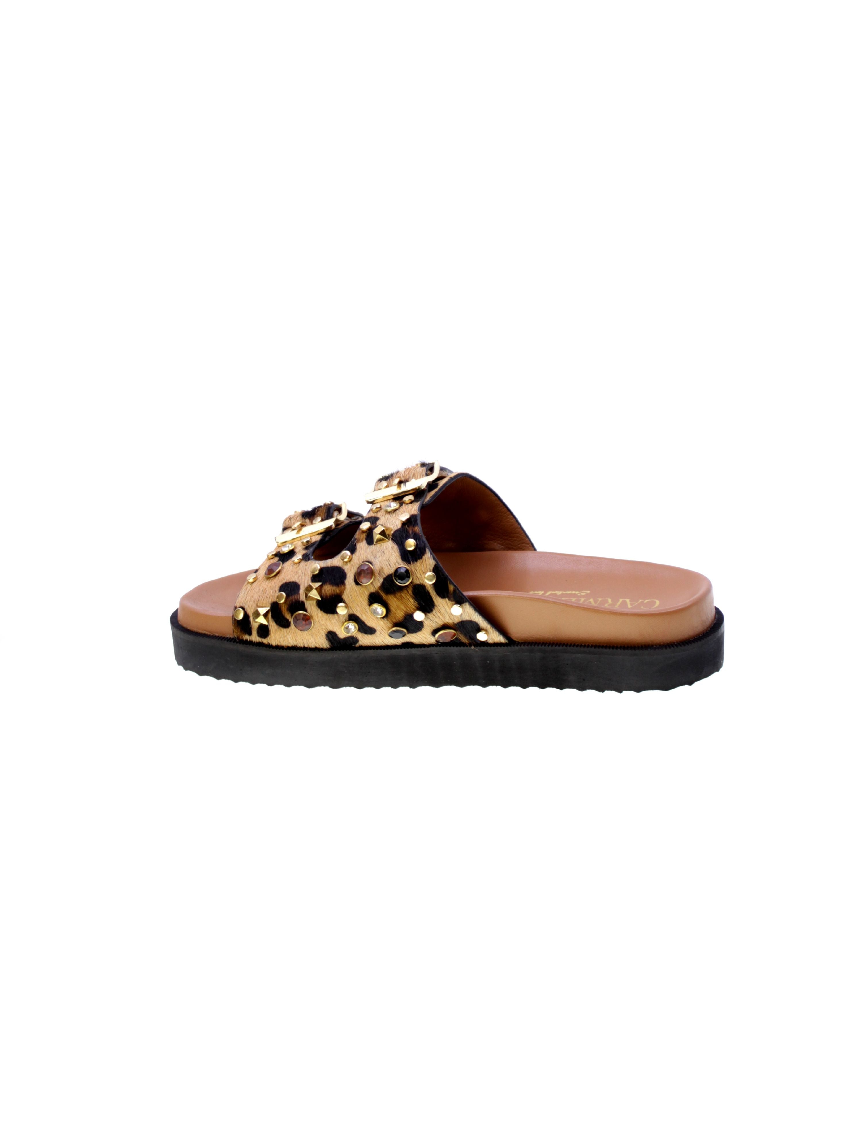Carmela Sandalo Mules Doppia Fascia Donna Leopardato 162401