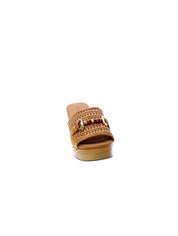 Carmela Sandalo Mules Fascia Mignon Rafia Donna Camel 162334