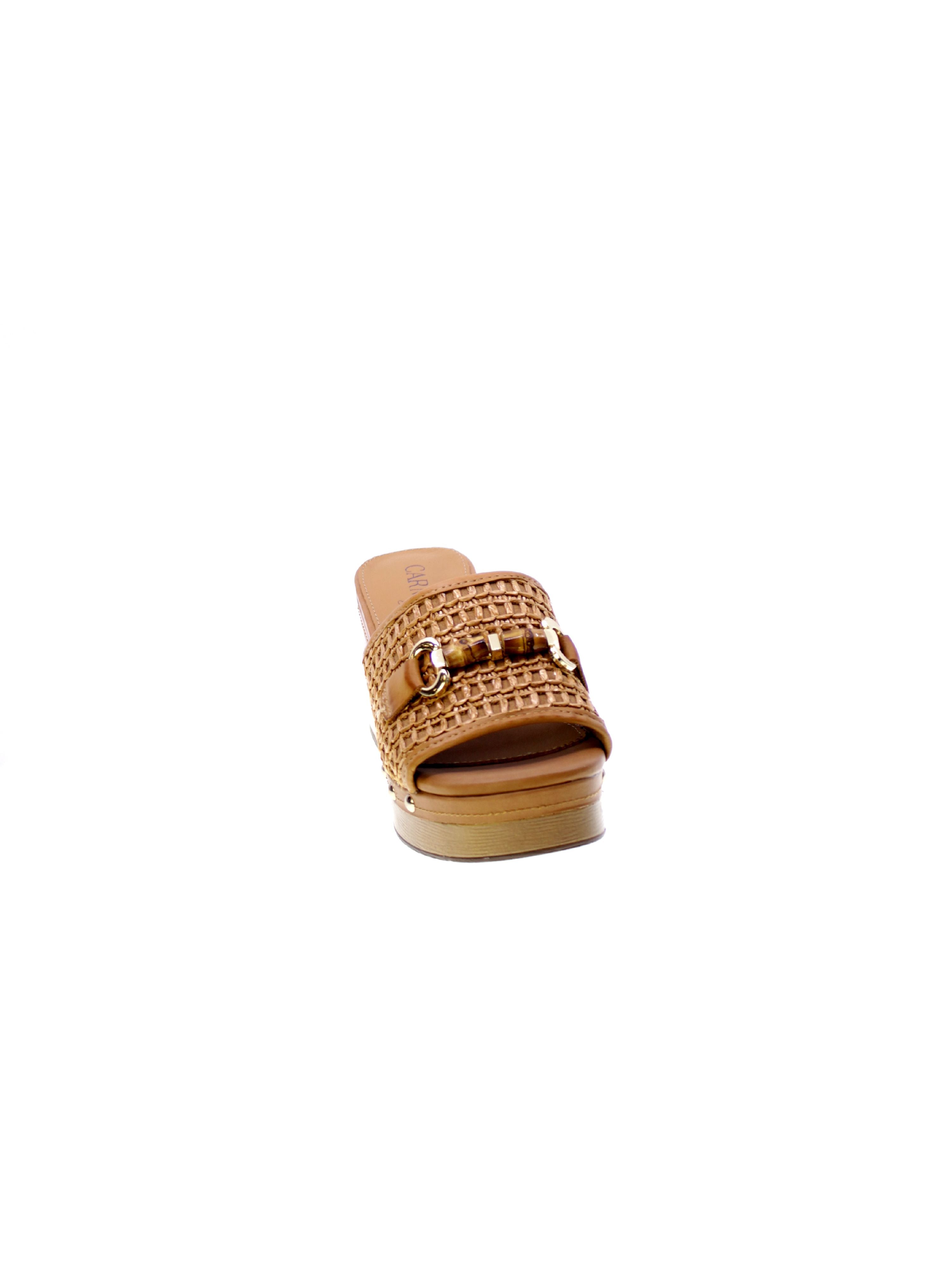 Carmela Sandalo Mules Fascia Mignon Rafia Donna Camel 162334