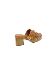 Carmela Sandalo Mules Fascia Mignon Rafia Donna Camel 162334