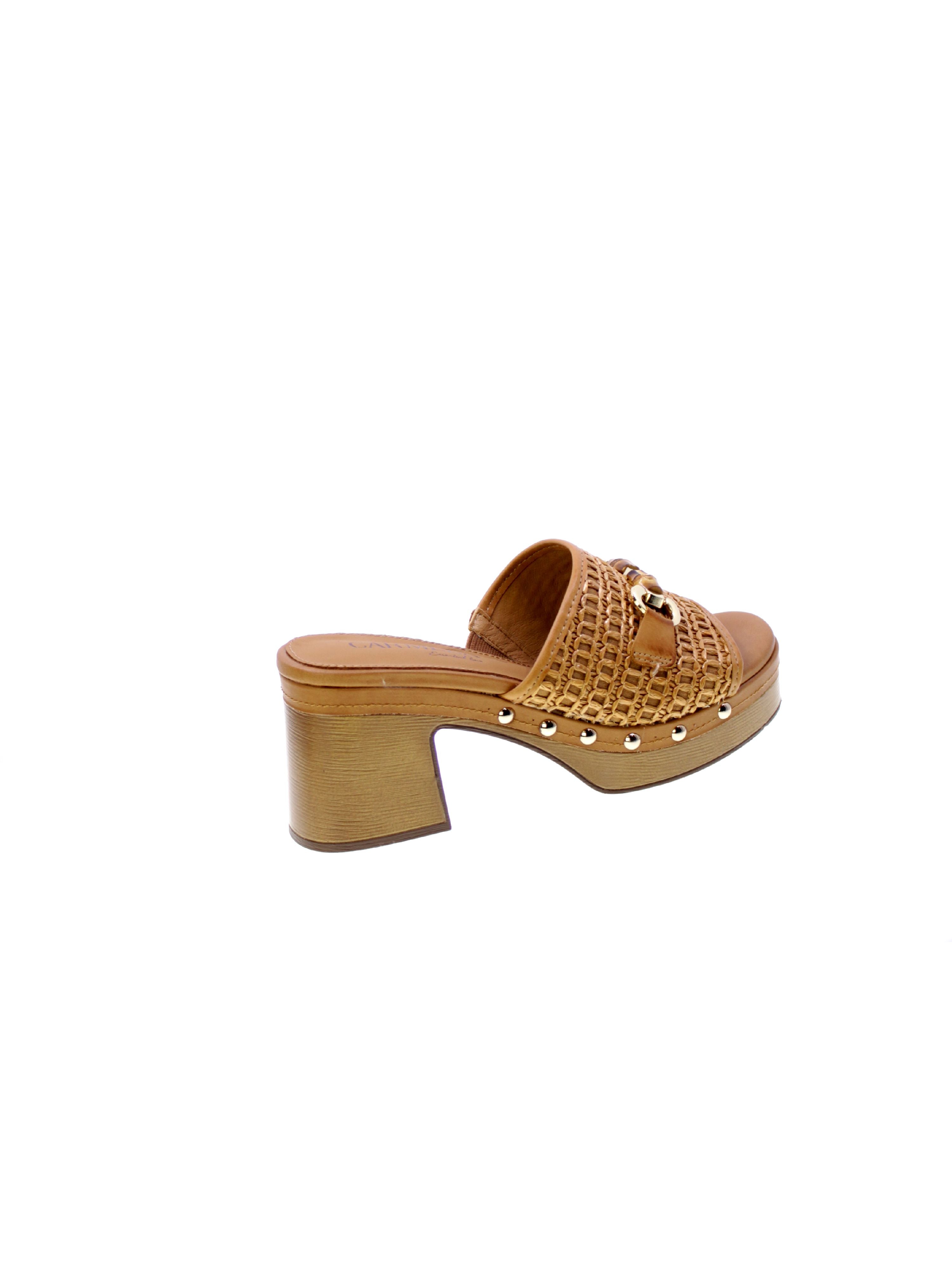 Carmela Sandalo Mules Fascia Mignon Rafia Donna Camel 162334
