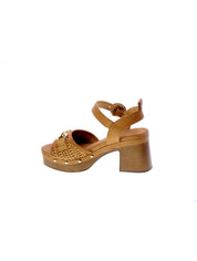 Carmela Sandalo Fascia Rafia Donna Camel 162367