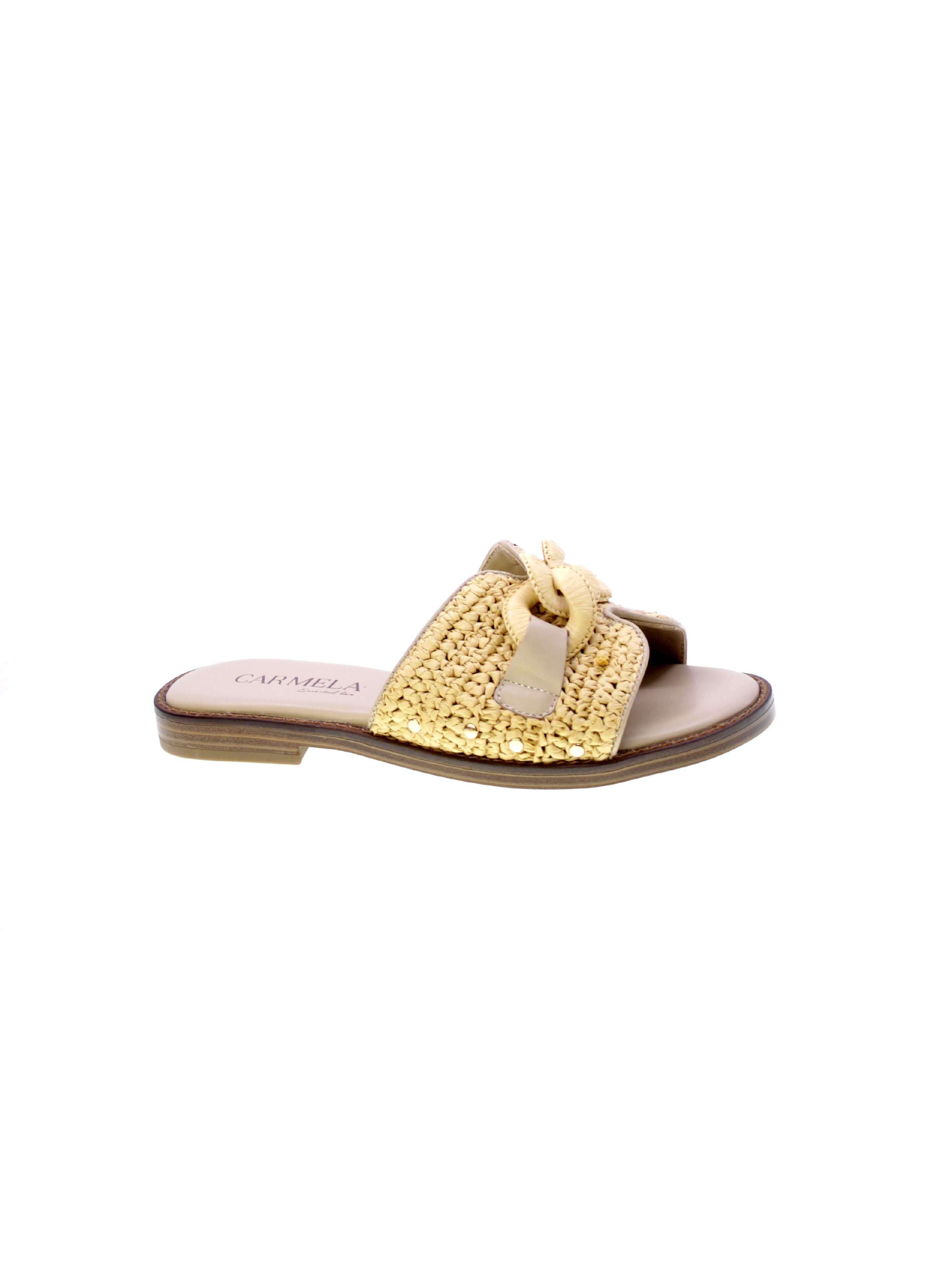 Carmela Sandalo Basso Mules Rafia Donna Beige 162370