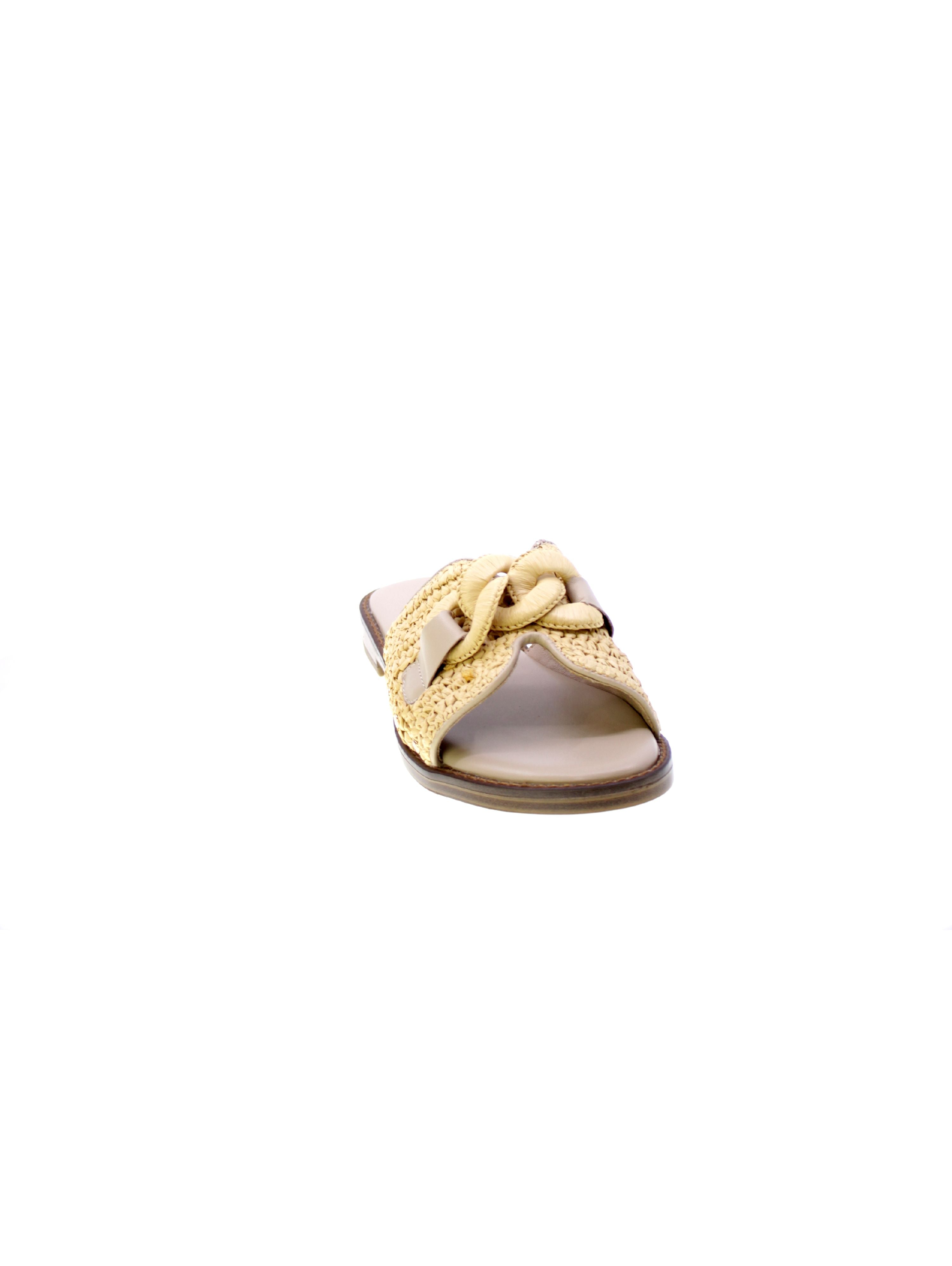Carmela Sandalo Basso Mules Rafia Donna Beige 162370