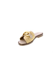 Carmela Sandalo Basso Mules Rafia Donna Beige 162370