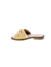 Carmela Sandalo Basso Mules Rafia Donna Beige 162370