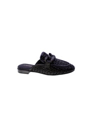 Carmela Sandalo Basso Sabot Rafia Donna Nero 162311