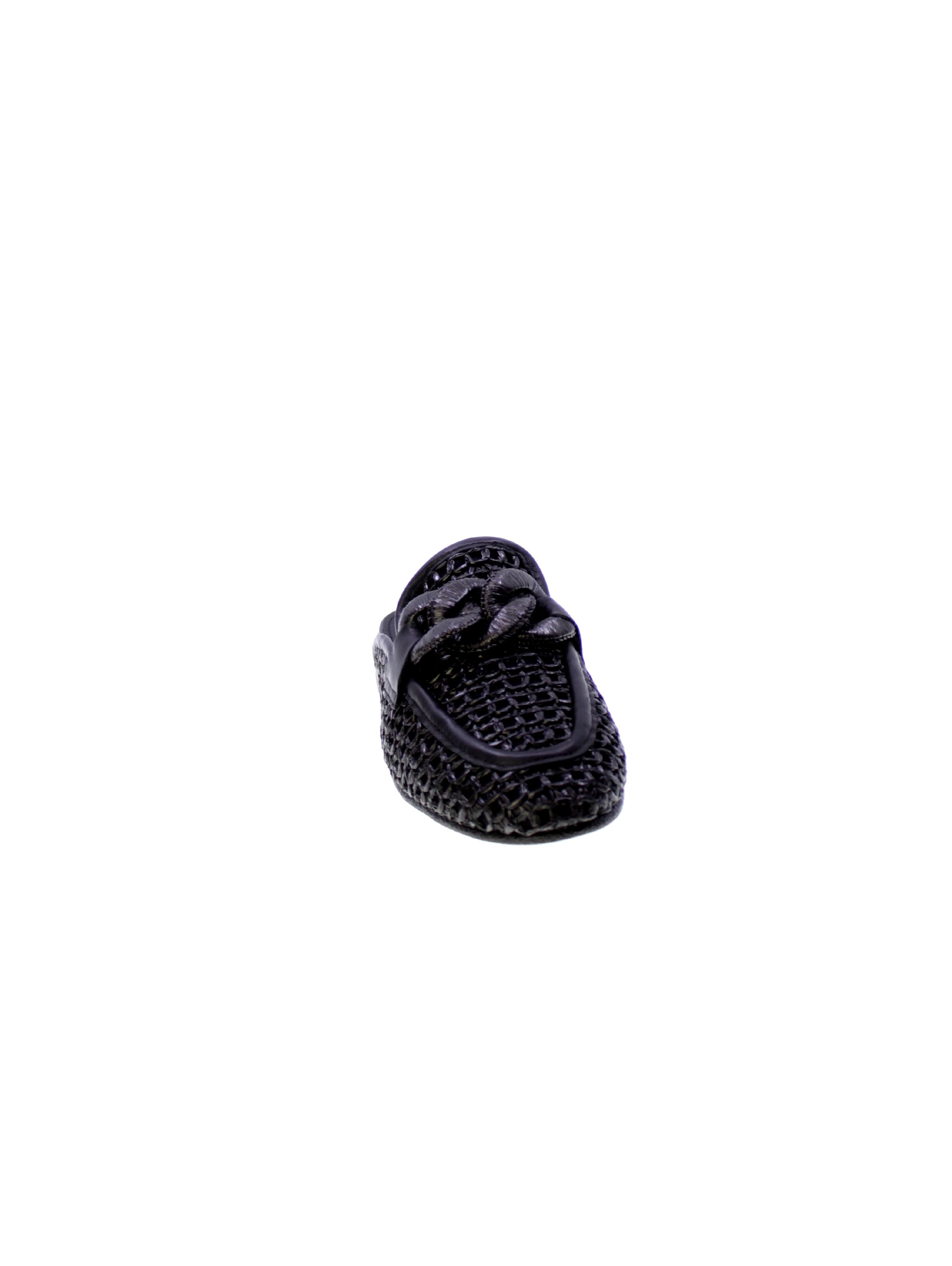 Carmela Sandalo Basso Sabot Rafia Donna Nero 162311