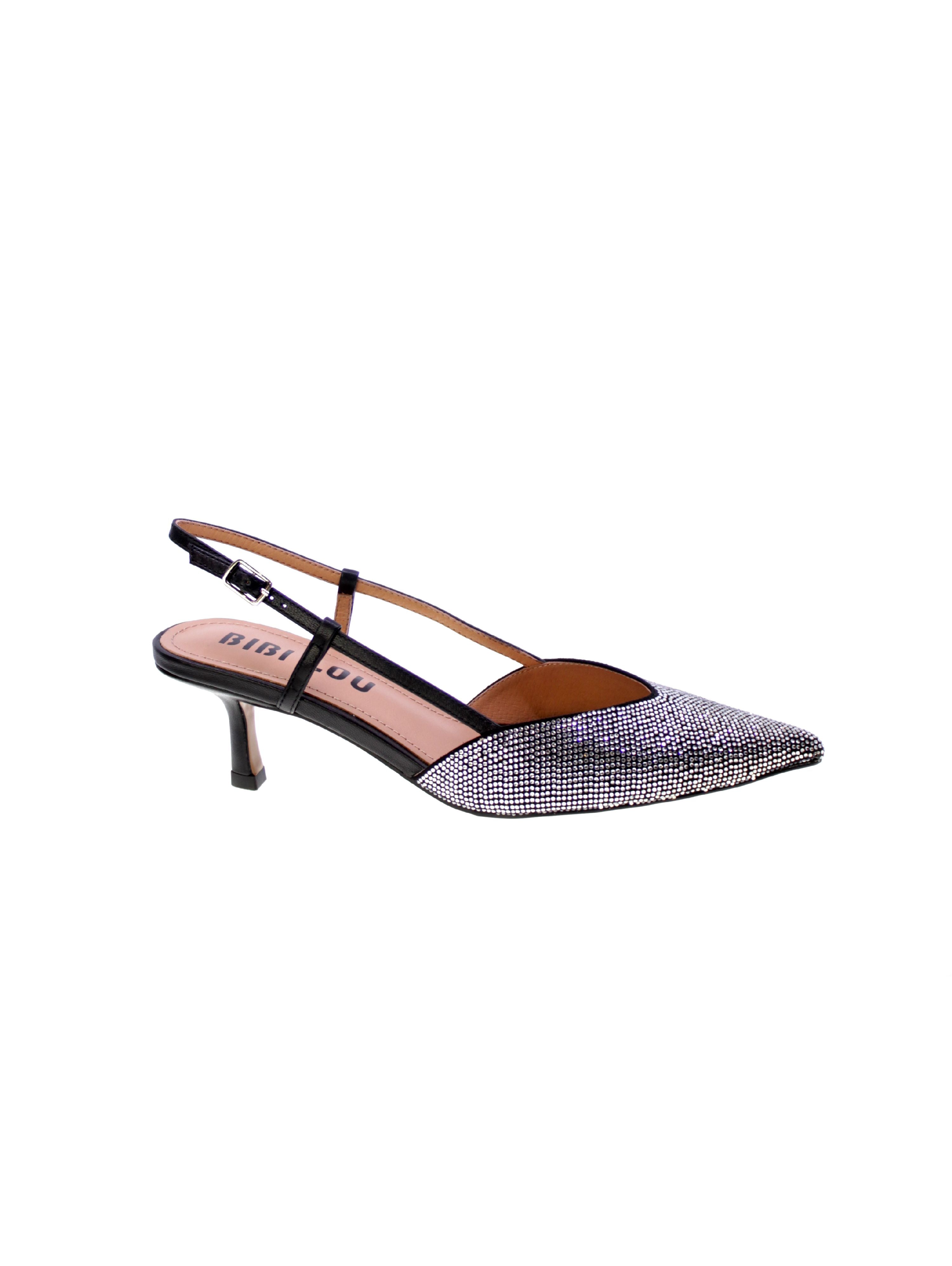 Bibi lou Decollete Strass Tallone Aperto Donna Nero 635z10vk