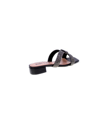 Bibi lou Sandalo Basso Mules Strass Donna Nero 842z00hg