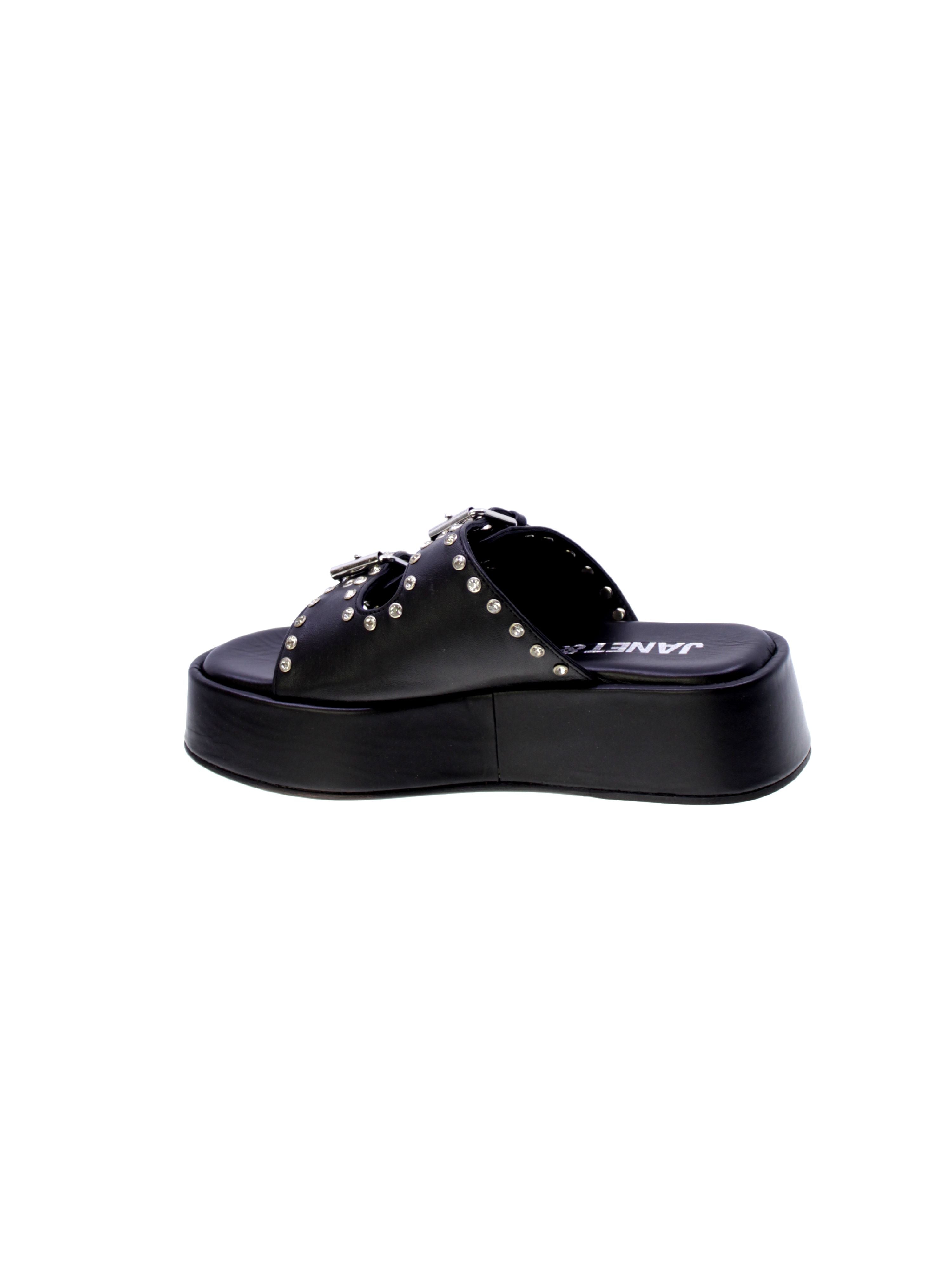 Janet & janet Sandalo Mules Borchie Donna Nero J-122