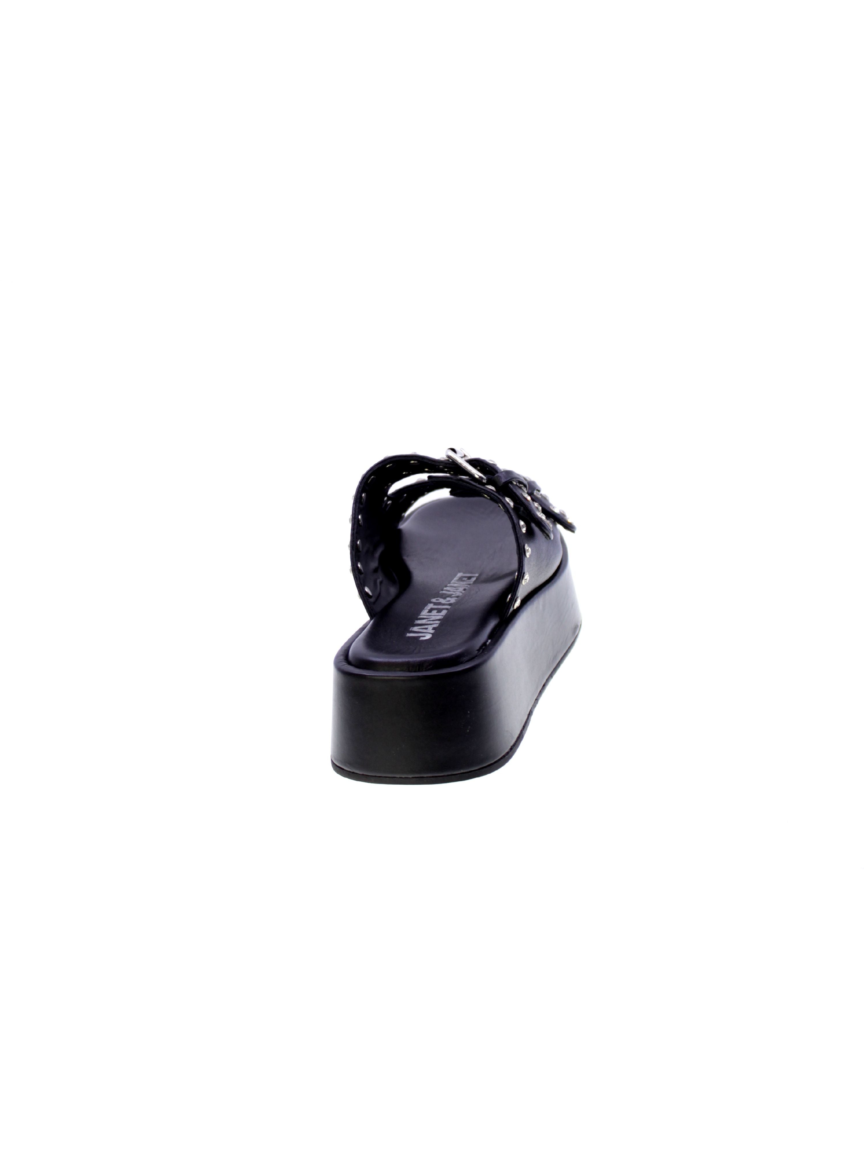 Janet & janet Sandalo Mules Borchie Donna Nero J-122