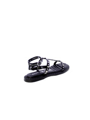 Janet & janet Sandalo Basso Strass Borchie Donna Nero J-142