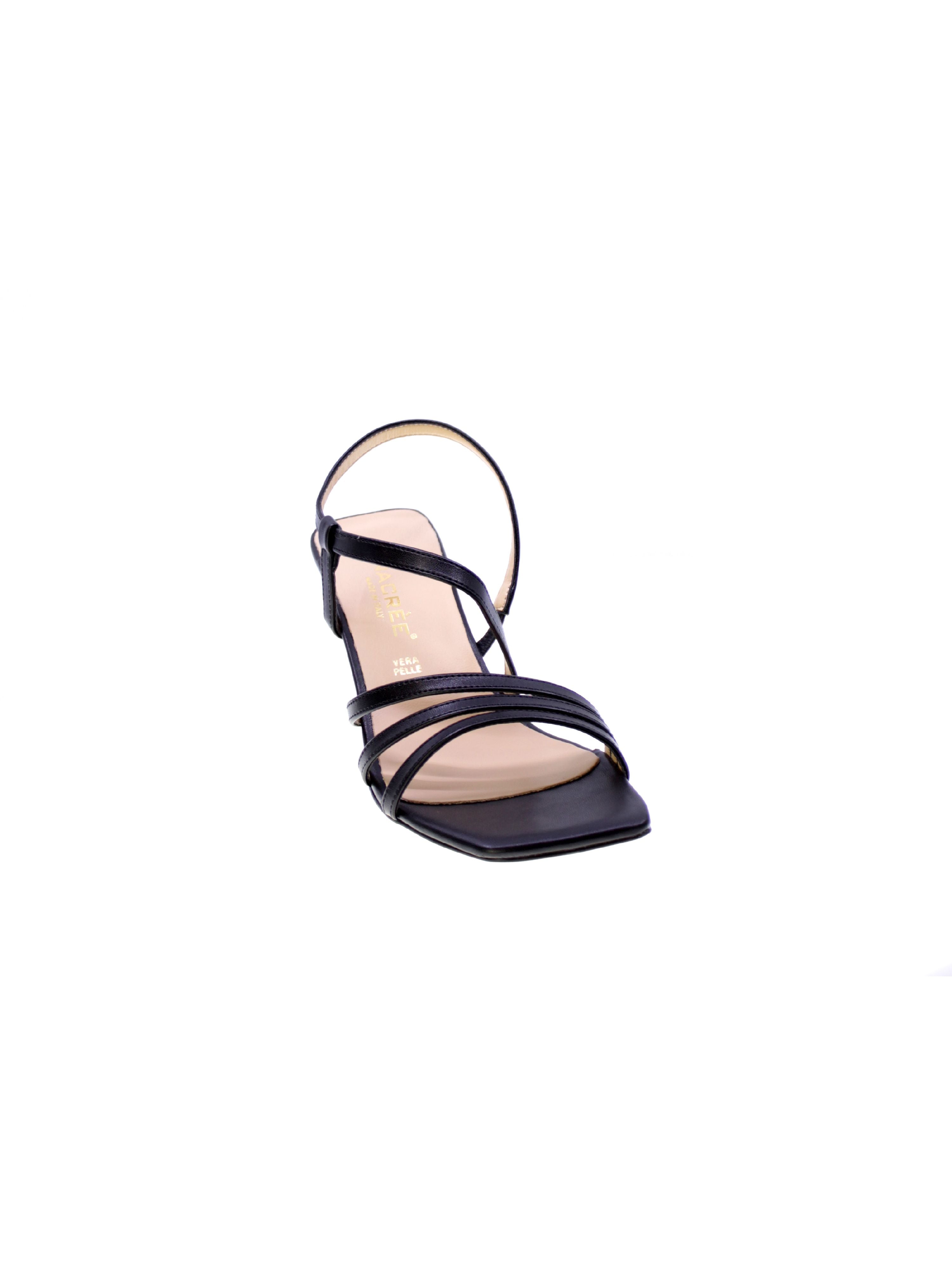 Nacree Sandalo Strisce Donna Nero 395r023/25