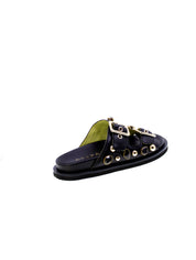 Apepazza Sandalo Mules Borchie Pietre Donna Nero S5fuss04/fiore