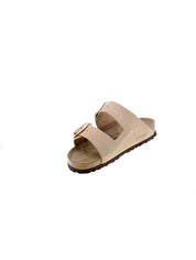 Birkenstock Sandalo Donna Beige Sandcastle Arizona big buckle