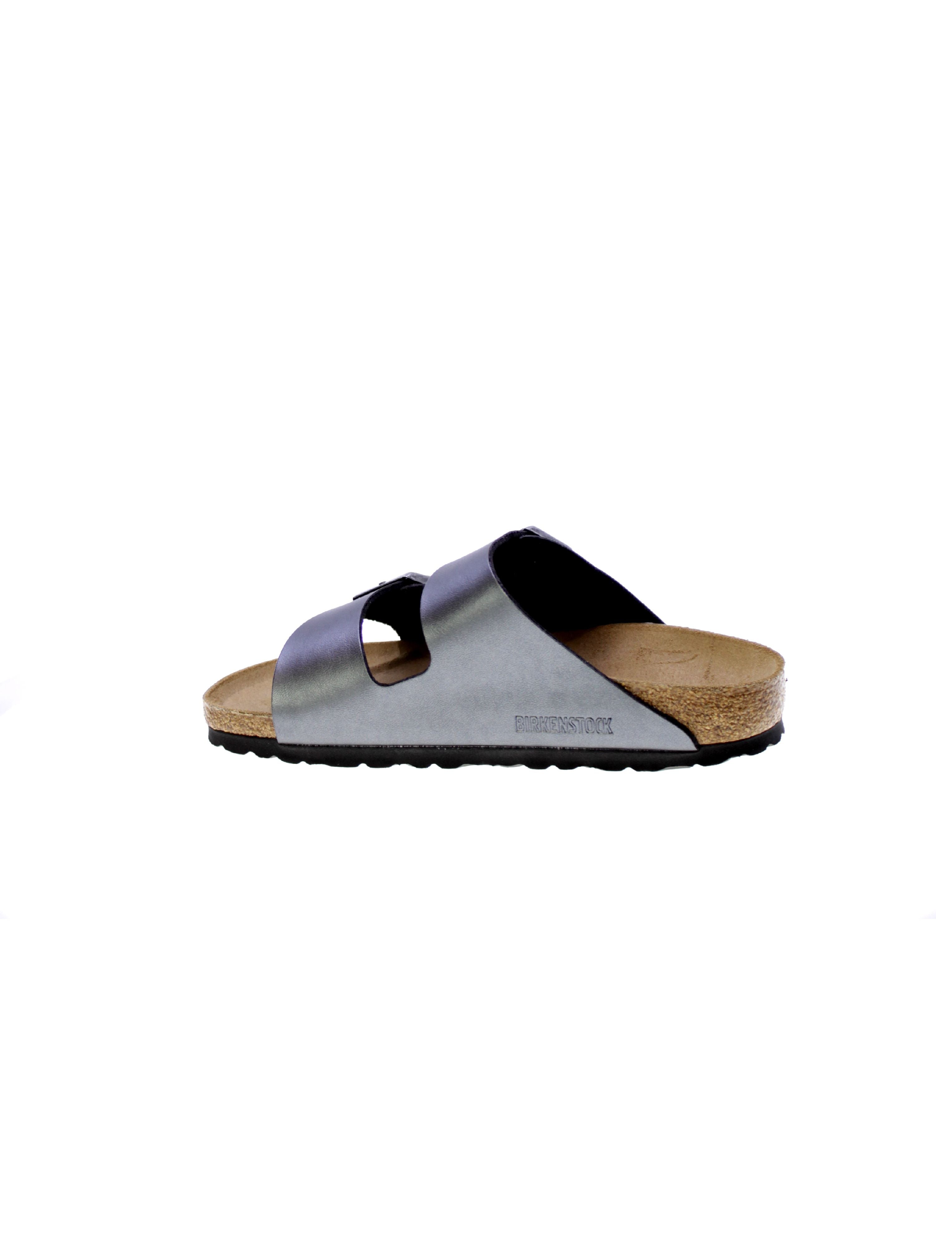 Birkenstock Sandalo Donna Iron Metallic Black Arizona