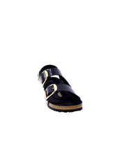 Birkenstock Sandalo Donna Nero Milano big buckle H Shine Black