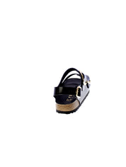 Birkenstock Sandalo Donna Nero Milano big buckle H Shine Black