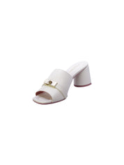 Lorenzo mari Sandalo Mules Donna Bianco Latte Fresia07