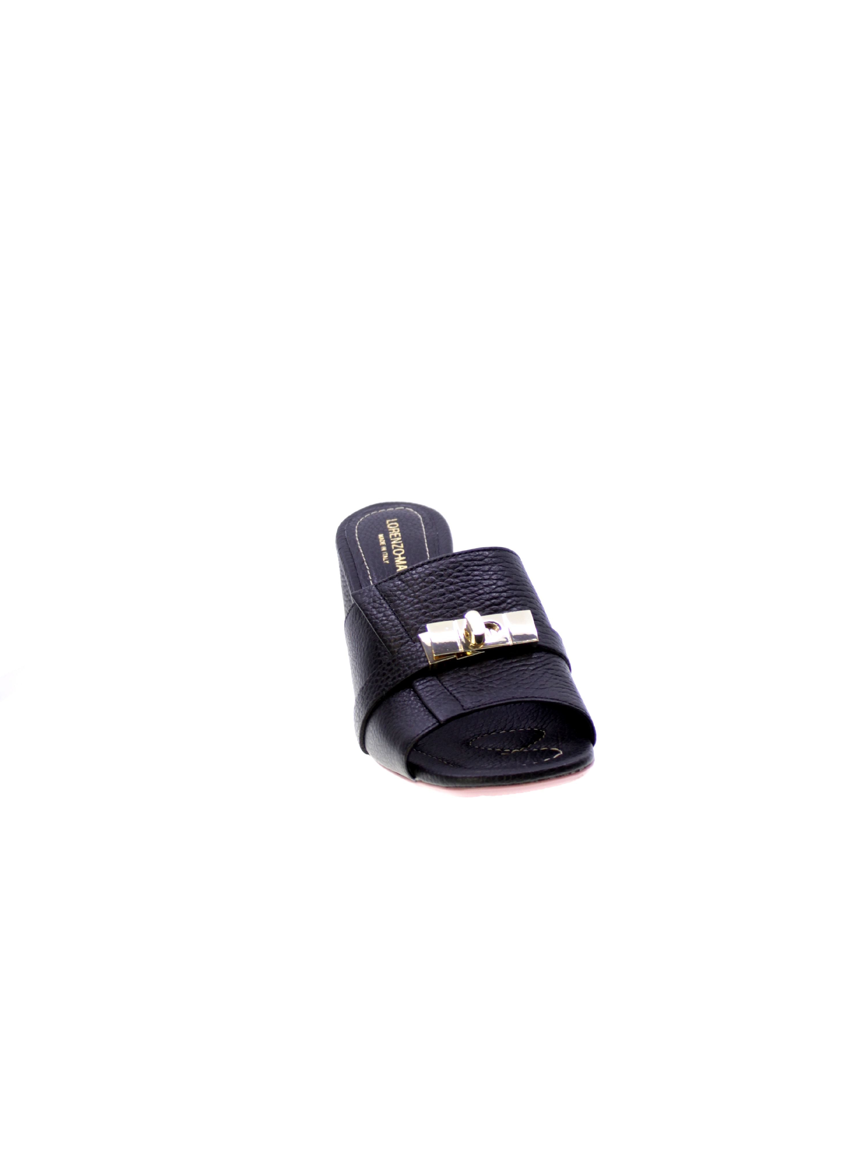 Lorenzo mari Sandalo Mules Donna Nero Fresia07